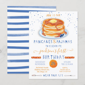 Pancakes & Pajamas Geburtstagsparty Einladung