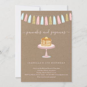 Pancakes & Pajamas Geburtstagsparty Einladung