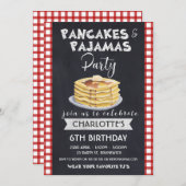 Pancakes Pajamas Geburtstagsparty Einladung (Vorne/Hinten)
