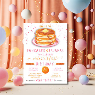 Pancakes & Pajamas Geburtstagsparty Einladung