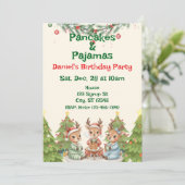 Pancakes & Pajamas Holiday Birthday Einladung (Stehend Vorderseite)