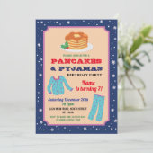 Pancakes & Pajamas Party Weihnachten Geburtstag Bl Einladung (Stehend Vorderseite)
