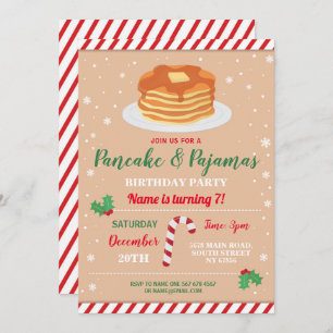 Pancakes & Pajamas Party Weihnachten Pajamas Einla Einladung