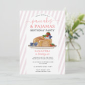 Pancakes Pajamas PJ's Girl Kids Birthday Party Einladung (Stehend Vorderseite)