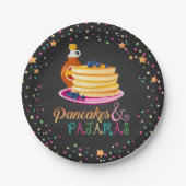 Pancakes & Pajamas Plate — Schwarz Pappteller (Vorderseite)