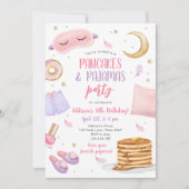 Pancakes Pajamas Sleepover Slumber Party Geburtsta Einladung (Vorderseite)