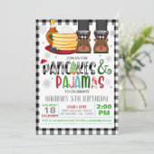 Pancakes & Pajamas Weihnachten Geburtstag Einladun Einladung (Stehend Vorderseite)