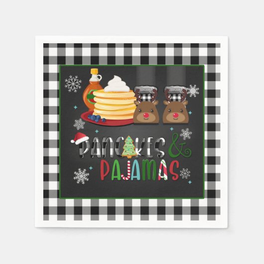 Pancakes & Pajamas Weihnachts-Party Napkin - BB Serviette (Vorderseite)