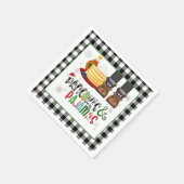Pancakes & Pajamas Weihnachts-Party Napkin - BW Serviette (Ecke)