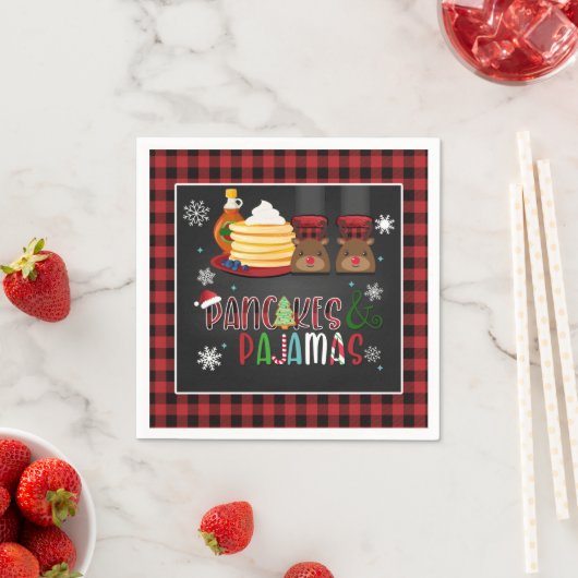 Pancakes & Pajamas Weihnachts-Party Napkin Serviette (Beispiel)