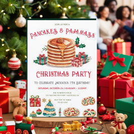 Pancakes & Pajamas Weihnachtskarte Party Einladung
