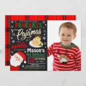 Pancakes & Pajamas Xmas Geburtstagsparty Einladung (Vorne/Hinten)