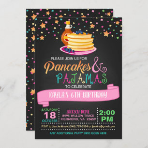 Pancakes & Pajamas Zum Geburtstag Einladung