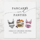 Pancakes & Panties Brautparty Weinetikett (Einzelnes Label)