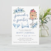 Pancakes & Panties Brunch Brautparty Einladung (Stehend Vorderseite)