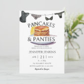 Pancakes & Panties Lingerie Brautparty Einladung (Stehend Vorderseite)
