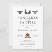 Pancakes & Panties Lingerie Brautparty Modern Einladung (Vorderseite)