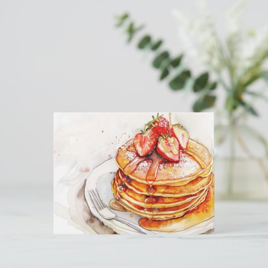 Pancakes Postkarte (Stehend Vorderseite)