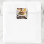 Pancakes Quadratischer Aufkleber (Tasche)
