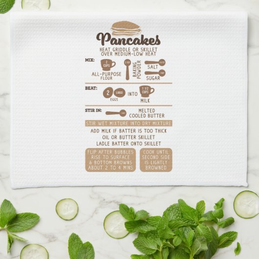 Pancakes Rezept Küchentuch (Gefaltet)