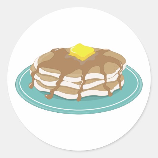 Pancakes Runder Aufkleber (Vorderseite)