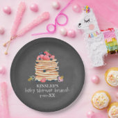 Pancakes & Schnullers Babydusche Brunch Chalkboard Pappteller (Party)
