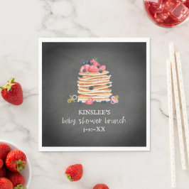 Pancakes & Schnullers Babydusche Brunch Chalkboard Serviette