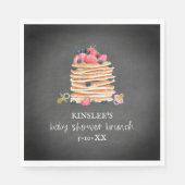 Pancakes & Schnullers Babydusche Brunch Chalkboard Serviette (Vorderseite)