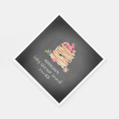 Pancakes & Schnullers Babydusche Brunch Chalkboard Serviette (Ecke)