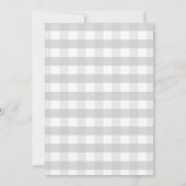 Pancakes & Schnullers Gray Gingham Baby Dusche Einladung (Rückseite)