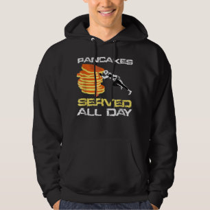 Pancakes serviert den ganzen Tag Spaß Lineman Foot Hoodie