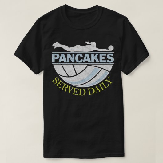 Pancakes serviert täglich Volleyball Libero T-Shirt (Design vorne)