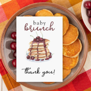 Pancakes Süße Kirsche Baby Shower Dankeskarte
