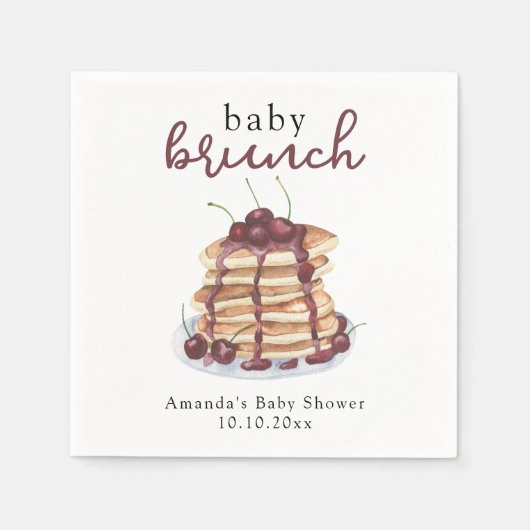Pancakes Sweet Cherry Baby Dusche Serviette (Vorderseite)