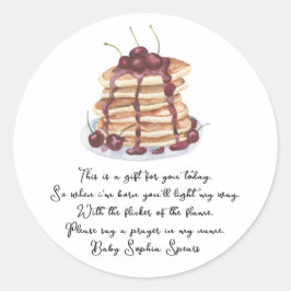 Pancakes Sweet Cherry Gebet Candle Label Runder Aufkleber