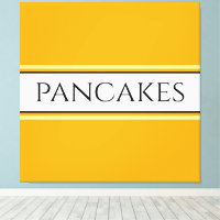 PANCAKES Text Helle goldgelbe weiße Streifen