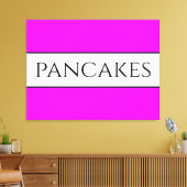 PANCAKES Textspass Helle, rosa, weiße Streifen Leinwanddruck (Insitu (Wohnzimmer))