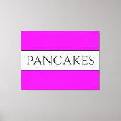 PANCAKES Textspass Helle, rosa, weiße Streifen Leinwanddruck (Vorderseite)