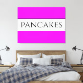 PANCAKES Textspass Helle, rosa, weiße Streifen Leinwanddruck (Insitu (Schlafzimmer))