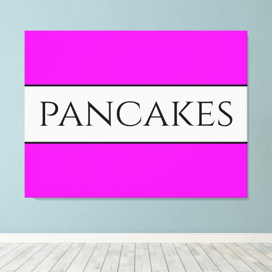PANCAKES Textspass Helle, rosa, weiße Streifen Leinwanddruck (Insitu (Holzboden))