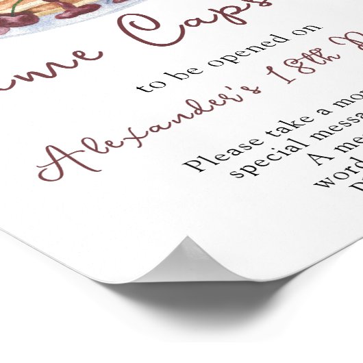 Pancakes Time Kapsel 1. Geburtstag Poster (Ecke)