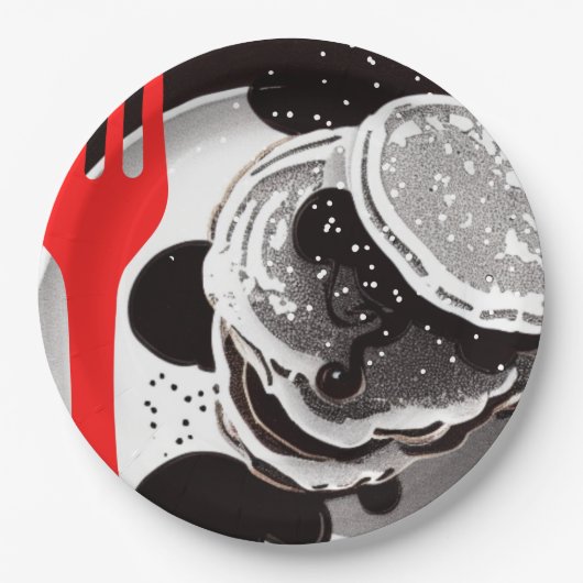 Pancakes und Gabelpapier Teller (Vorderseite)