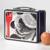 Pancakes und Gabelstapler Metall Brotdose (Beispiel)