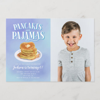 Pancakes und Pajamas Boys Geburtstagsparty Einladung