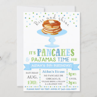 Pancakes und Pajamas Einladung | Pajama-Party