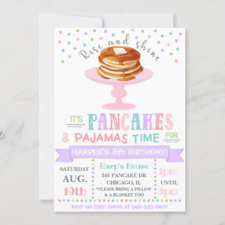Pancakes und Pajamas Einladung | Pajama-Party