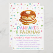 Pancakes und Pajamas Einladung | Pajama-Party (Vorne/Hinten)