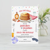 Pancakes und Pajamas Frühstück Party Einladung (Stehend Vorderseite)