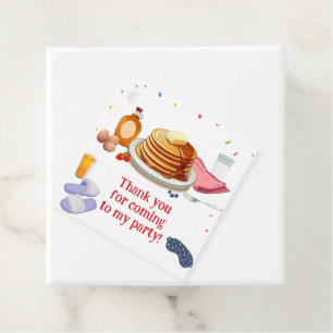 Pancakes und Pajamas Frühstück Party Geschenkanhänger