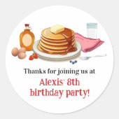 Pancakes und Pajamas Frühstück Party Runder Aufkleber (Vorderseite)